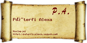 Péterfi Alexa névjegykártya